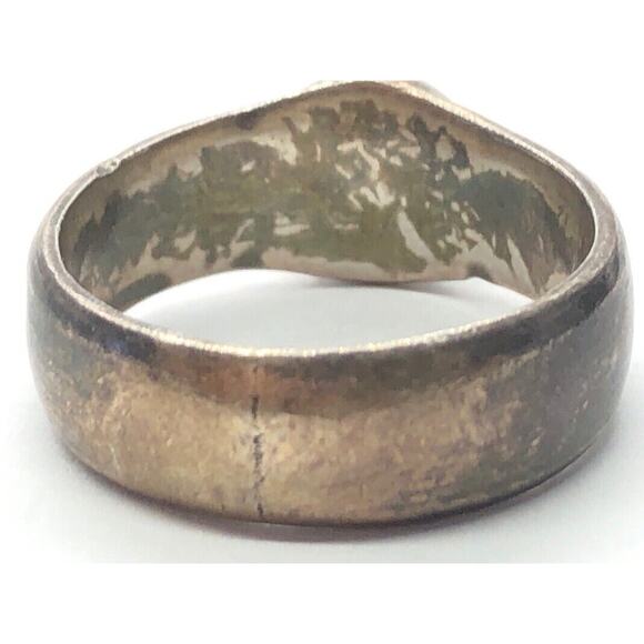 Vintage Sterling Silver Ring 925 Size 6.5 Amethyst Cabochon Band Hallmarked RCK - Picture 7 of 10